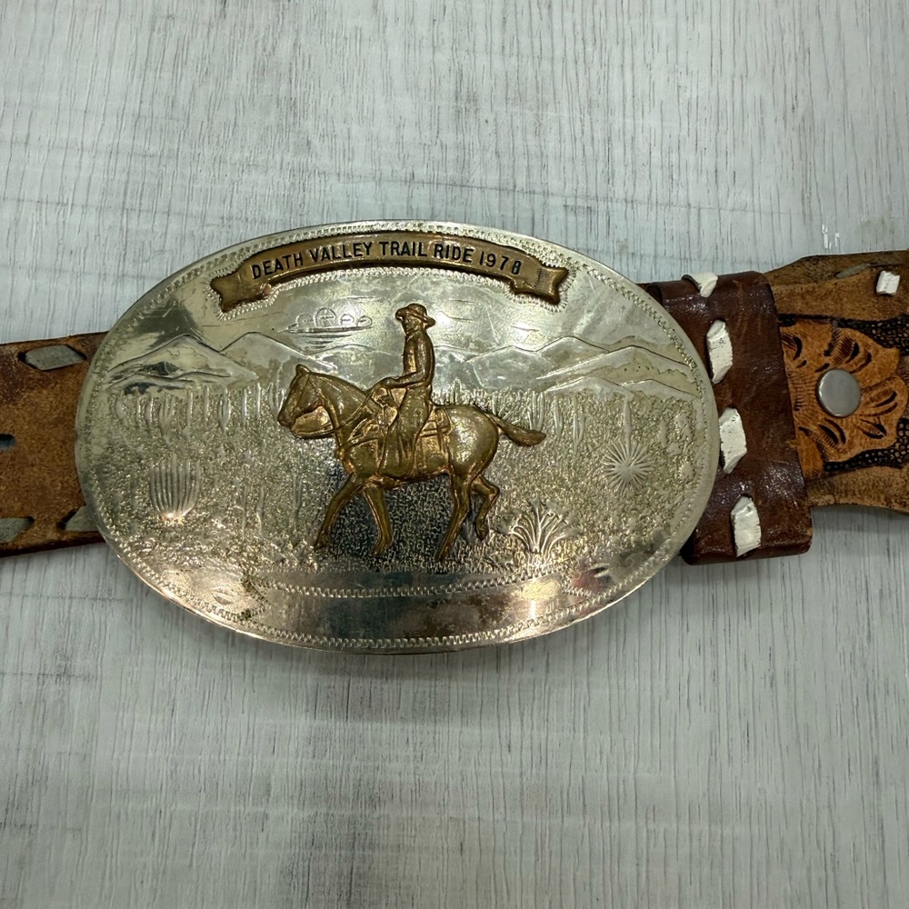 Comstock Silversmith Death Valley Trail Ride Western Belt Buckle
